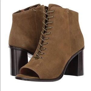 Frye Suede Peep Toe Booties